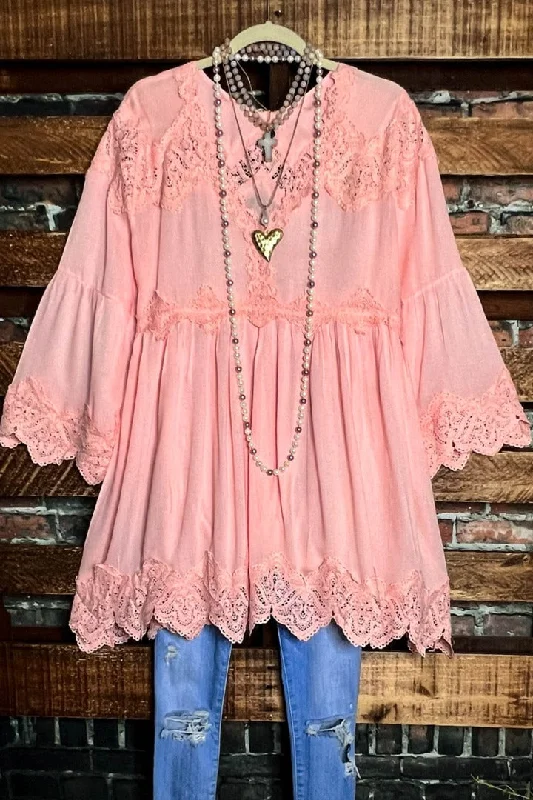 Like a Love Song Vintage-Inspired Tunic in Peach PinkTunicTopFlow