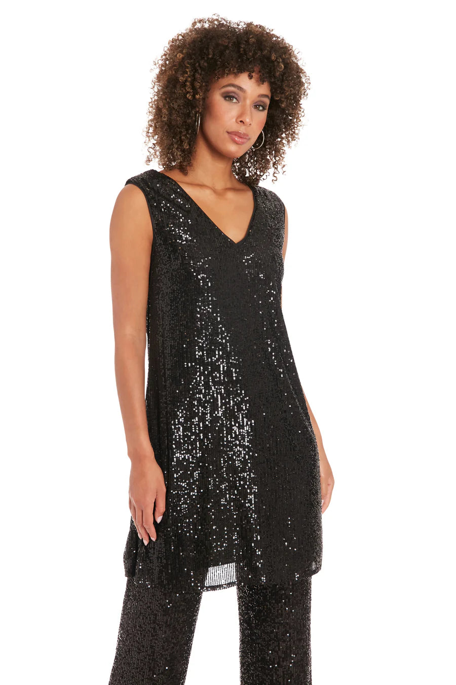 Maggy London Tribeca Sequin Tunic/Dress In BlackTunicTopPearl