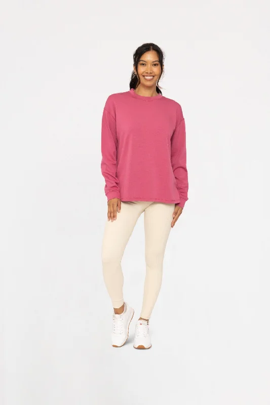 Mono B Elevated Oversized Crew Neck Tunic In Soft MagentaTunicTopUnicorn