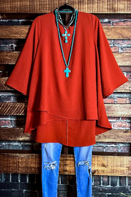 MY HEART IS YOURS TUNIC IN RUSTTunicTopCoral