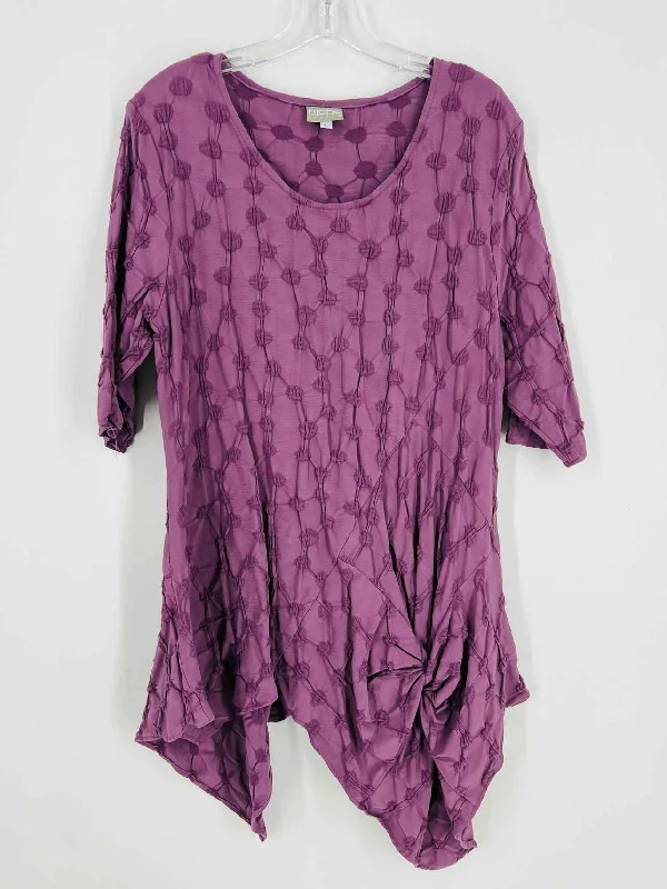 Size L Purple Polka Dot Gathered Tops TunicTunicTopExplorer