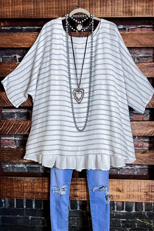 THE PERFECT FAB TUNIC IN IVORY & BLUETunicTopNinja