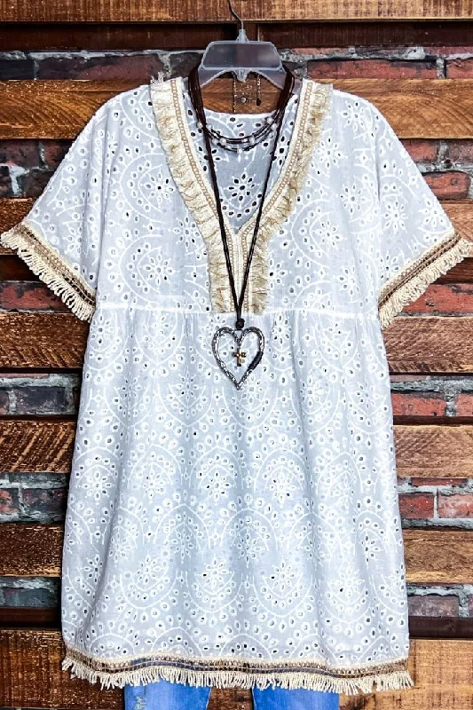 WHITE MOON BOHO DRESS COVER UP TUNICTunicTopTitan