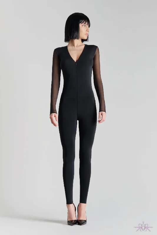 TightropeMaison Close Pure Tentation Long Sleeved Black Catsuit